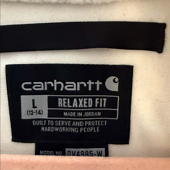 Carhartt White Fleece Vest with Brown Accents sz L - Picture 3 of 10